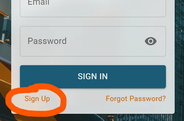 Sign up Button
